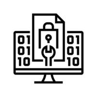 closed source software line icon vector illustration