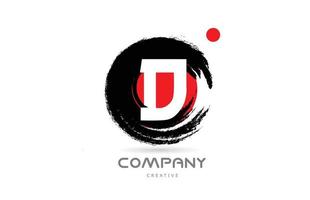 grunge d alfabeto letra logo icono diseño con letras de estilo japonés. plantilla creativa para empresa vector