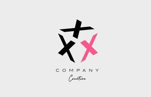 pink X three letter alphabet letter logo icon design. Creative template for business and company vector