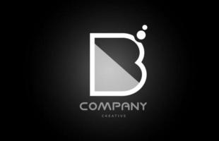B black and white alphabet letter logo icon with dots. Creative template for company and business vector