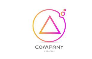 geometric A letter alphabet logo icon with circle and bubbles. Creative template for company and business vector