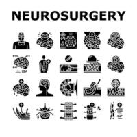 Neurosurgery Medical Treatment Icons Set Vector