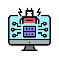 ai powered attacks color icon vector illustration
