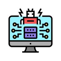 ai powered attacks color icon vector illustration