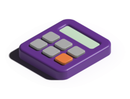 Ilustración 3d de calculadora png