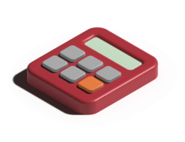 3d illustration of calculator png