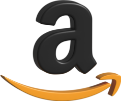 Ilustración 3d del logotipo de amazon png
