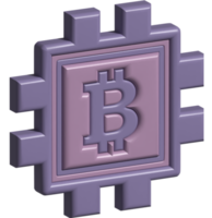 illustration 3d de bitcoin png