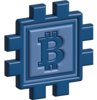 illustration 3d de bitcoin png