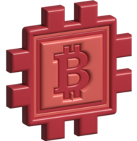 3d illustration av bitcoin png