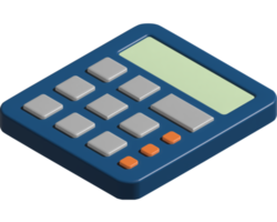 3d illustration of calculator png