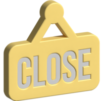 3d illustration of close sign png