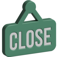 3d illustration of close sign png