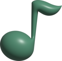 3d illustration of music note png