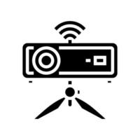 smart wi-fi mini projector glyph icon vector illustration