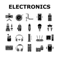 Electronics Digital Technology Icons Set Vector