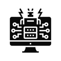 ai powered attacks glyph icon vector illustration