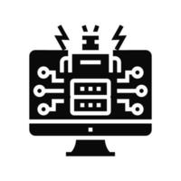 ai powered attacks glyph icon vector illustration