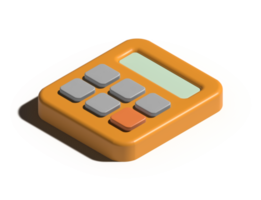3d illustration de la calculatrice png