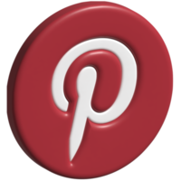 3d illustration of pinterest logo png