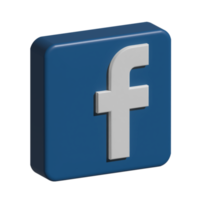 ilustração 3D do logotipo do facebook png