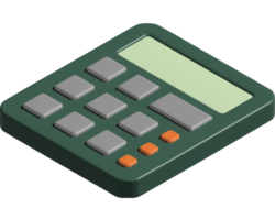 Ilustración 3d de calculadora png