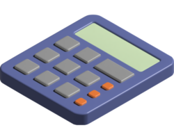 3d illustration of calculator png