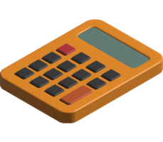 Ilustración 3d de la calculadora png