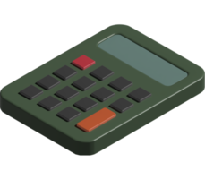 Ilustración 3d de la calculadora png