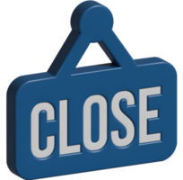 3d illustration of close sign png