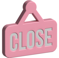 3d illustration of close sign png