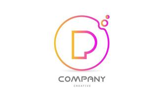 geometric P letter alphabet logo icon with circle and bubbles. Creative template for company and business vector
