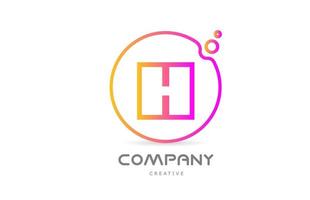 geometric H letter alphabet logo icon with circle and bubbles. Creative template for company and business vector