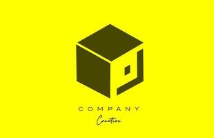 yellow black L letter alphabet letter logo icon design. Creative cube design template for company and business vector