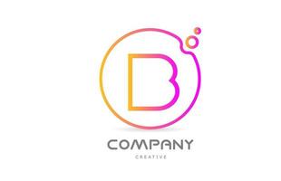 geometric B letter alphabet logo icon with circle and bubbles. Creative template for company and business vector