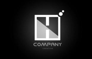 H black and white alphabet letter logo icon with dots. Creative template for company and business vector