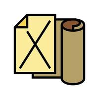 kraft paper list color icon vector illustration