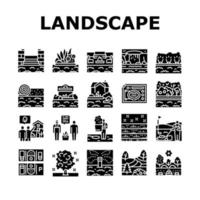 Landscape Design And Accessories Icons Set Vector