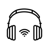 wireless headphones line icon vector illustration