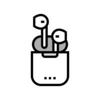 wireless earbuds color icon vector illustration