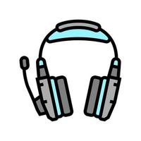Ilustración de vector de icono de color de auriculares de juego