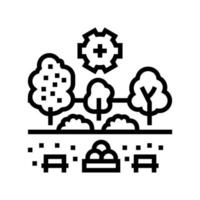landscape development services line icon vector illustration