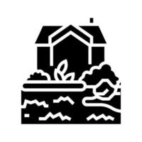 ilustración de vector de icono de glifo de diseño de jardín