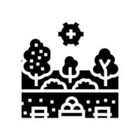 servicios de desarrollo del paisaje icono de glifo ilustración vectorial vector