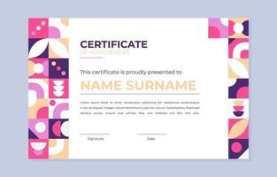 Modern Colorful Certificate Template with Bauhaus Style vector