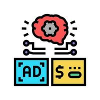 ilustración de vector de icono de color de publicidad programática