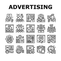 iconos de servicio de publicidad programática establecer vector