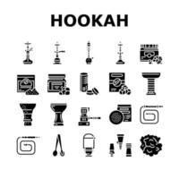 Hookah Tobacco Smoking Collection Icons Set Vector