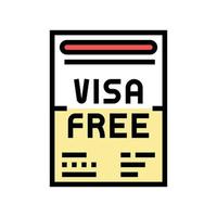 visa-free regime color icon vector illustration