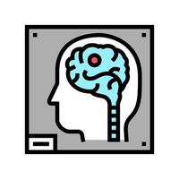 human brain x-ray color icon vector illustration